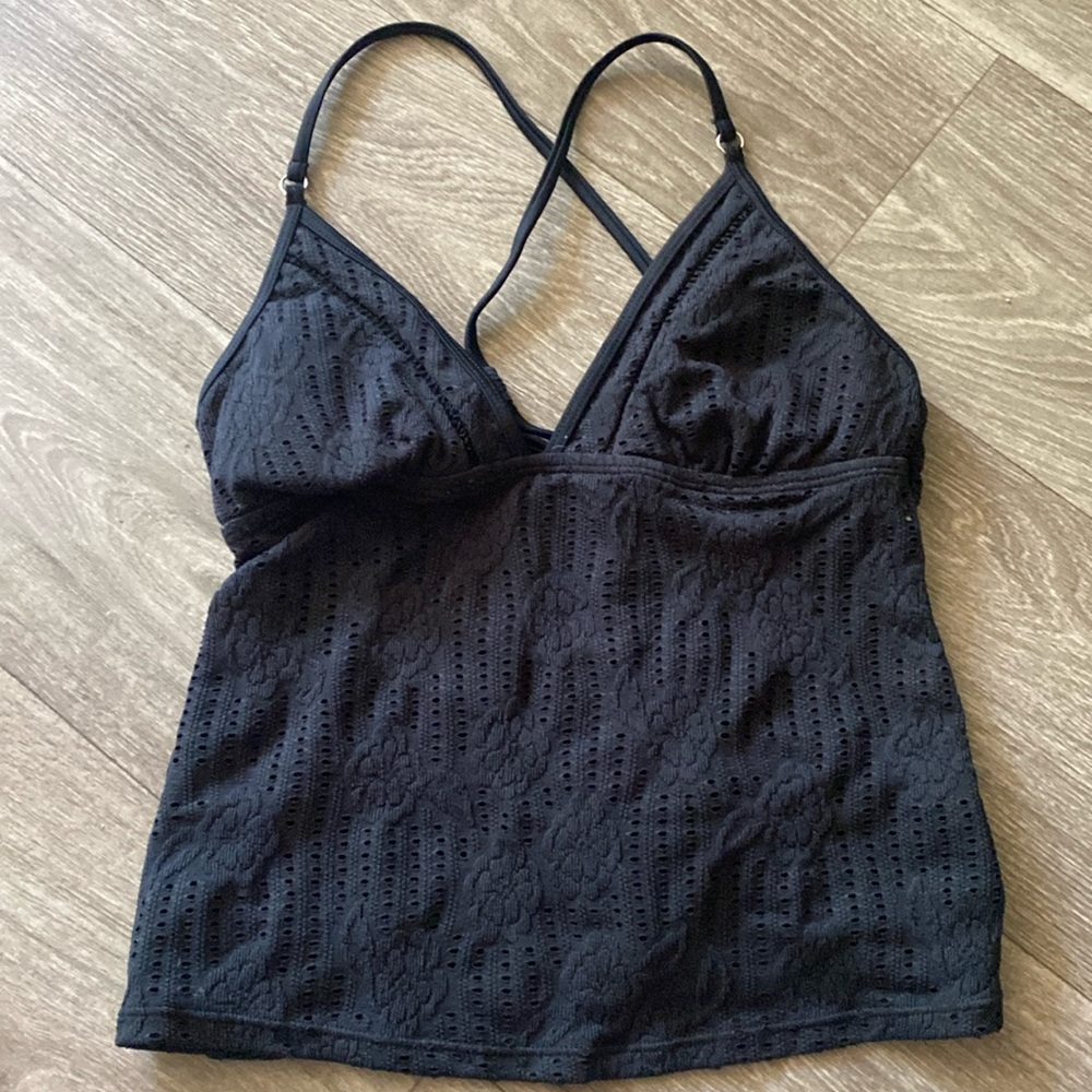 Black tankini swimsuit top